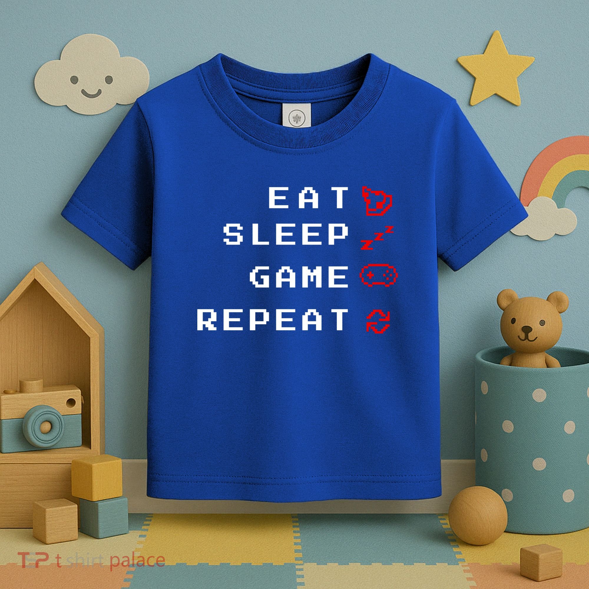 Eat Sleep Game Repeat Toddler T-Shirt