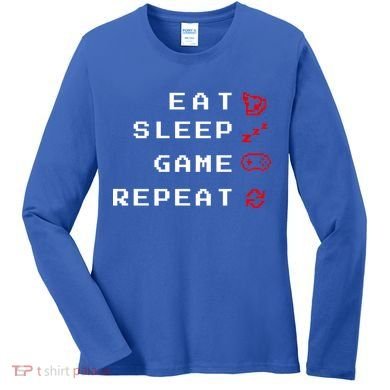 Eat Sleep Game Repeat Women's Long Sleeve Shirt