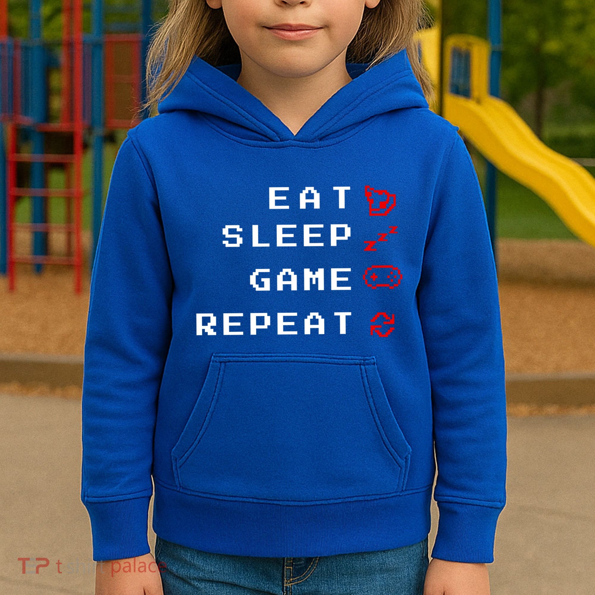 Eat Sleep Game Repeat Kids Hoodie