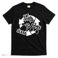 Eat Sleep Game Repeat Funny Gamer T-Shirt thumb 0