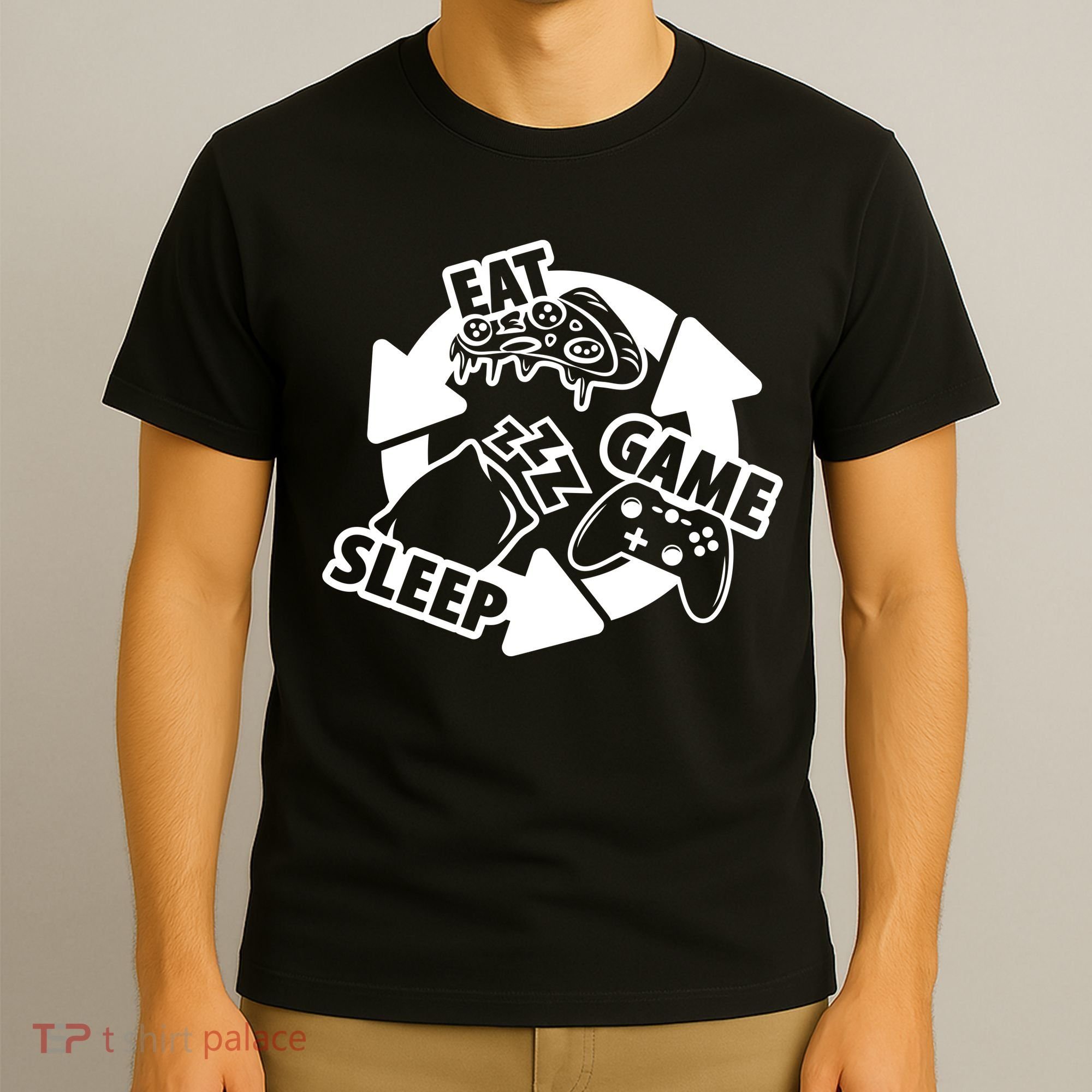 Eat Sleep Game Repeat Funny Gamer T-Shirt