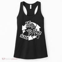 Eat Sleep Game Repeat Funny Gamer Women's Tank Top thumb 0