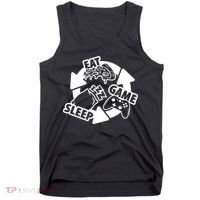 Eat Sleep Game Repeat Funny Gamer Tank Top thumb 0