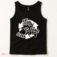 Eat Sleep Game Repeat Funny Gamer Tank Top thumb 2