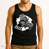 Eat Sleep Game Repeat Funny Gamer Tank Top thumb 3