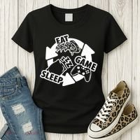 Eat Sleep Game Repeat Funny Gamer Women's T-Shirt thumb 3