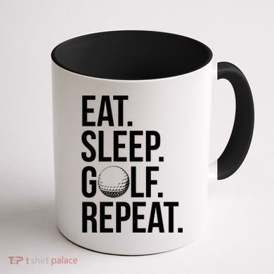 Eat Sleep Golf Repeat Coffee Mug back
