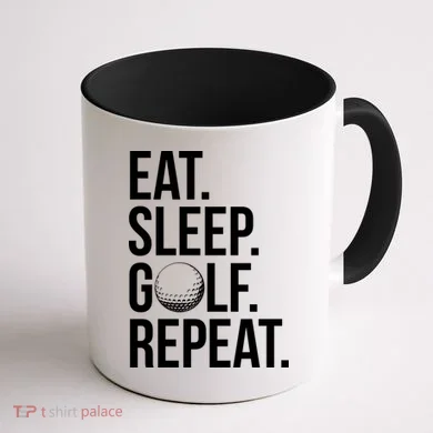 Eat Sleep Golf Repeat Coffee Mug back