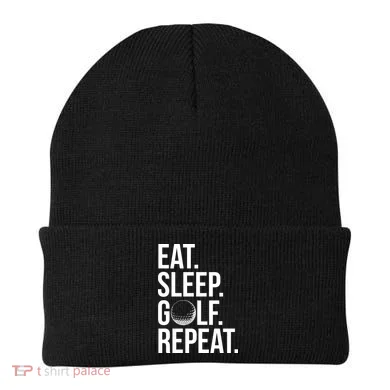 Eat Sleep Golf Repeat Beanie