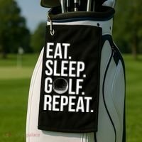 Eat Sleep Golf Repeat Golf Towel thumb 2
