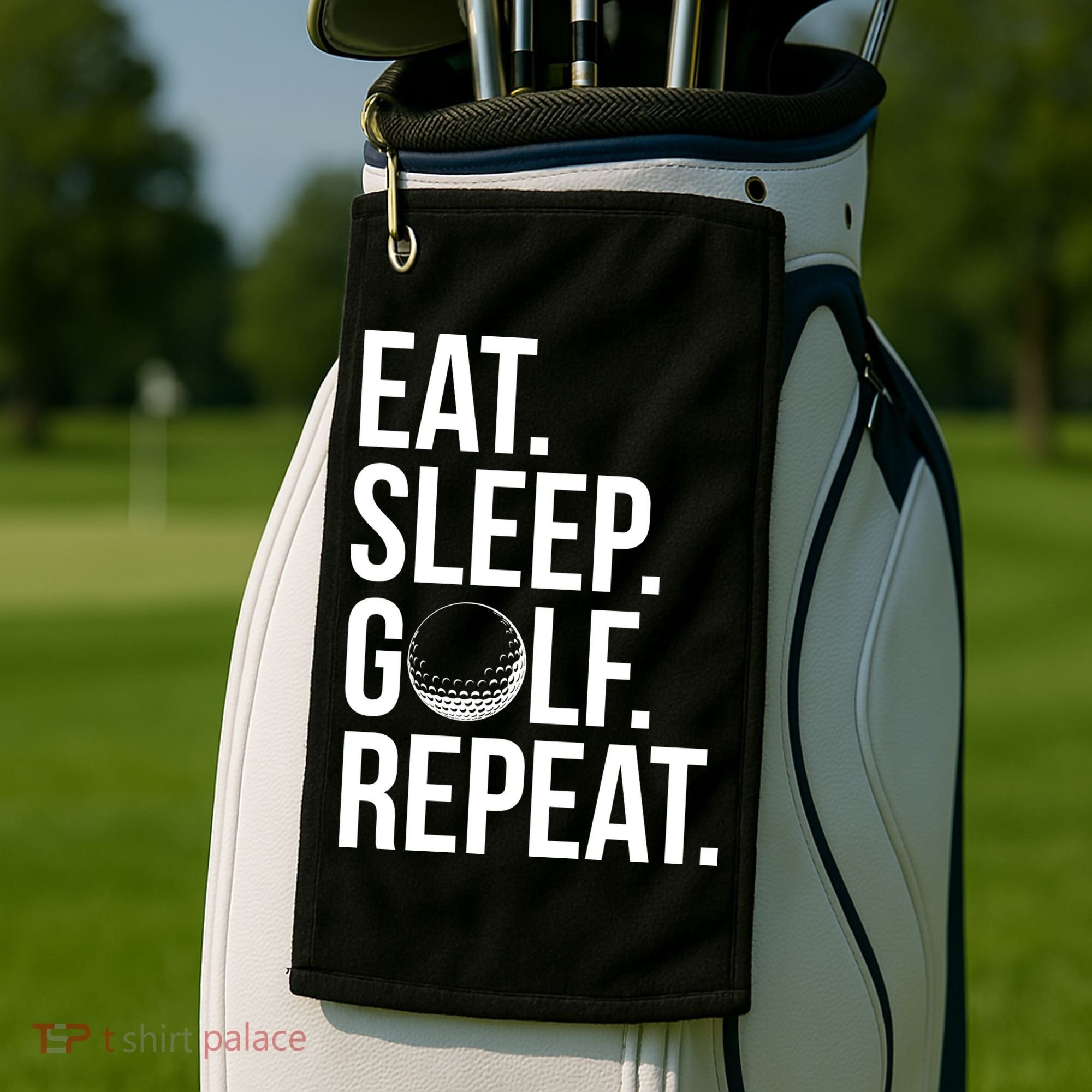 Eat Sleep Golf Repeat Golf Towel