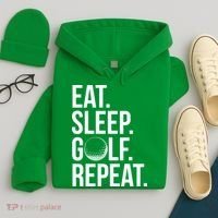 Eat Sleep Golf Repeat Hoodie thumb 4