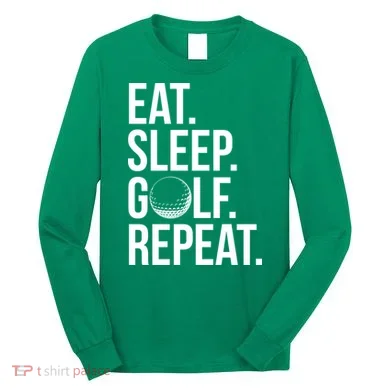 Eat Sleep Golf Repeat Long Sleeve Shirt