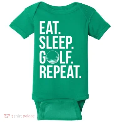 Eat Sleep Golf Repeat Baby Bodysuit