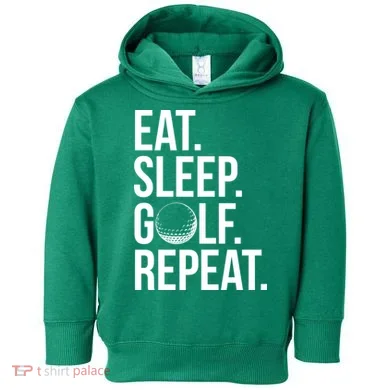 Eat Sleep Golf Repeat Toddler Hoodie