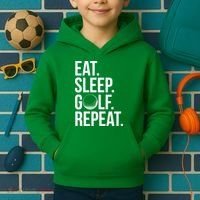 Eat Sleep Golf Repeat Kids Hoodie thumb 2
