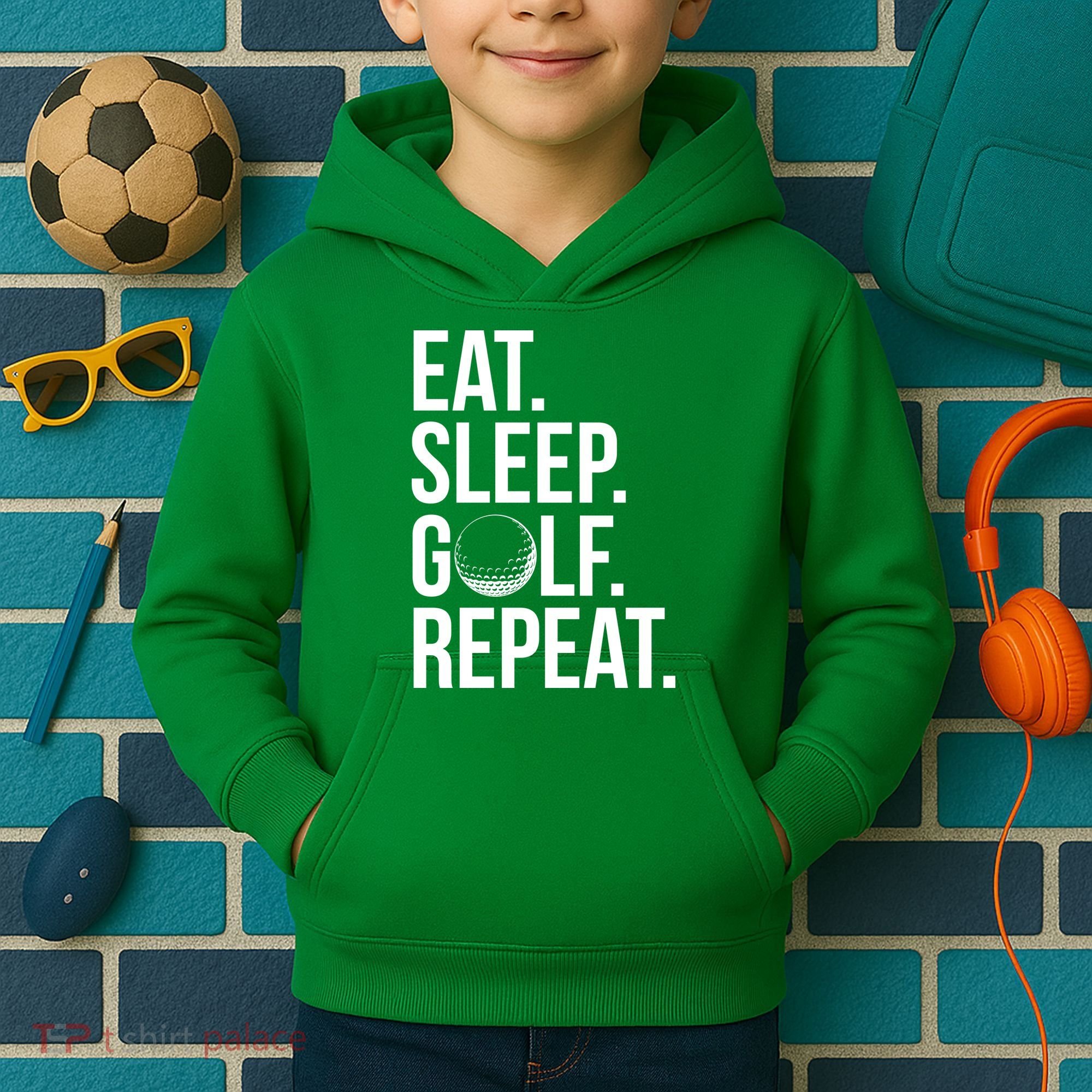 Eat Sleep Golf Repeat Kids Hoodie