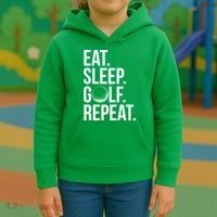 Eat Sleep Golf Repeat Kids Hoodie thumb 3