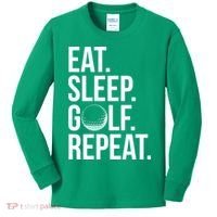 Eat Sleep Golf Repeat Kids Long Sleeve Shirt thumb 0