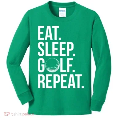 Eat Sleep Golf Repeat Kids Long Sleeve Shirt