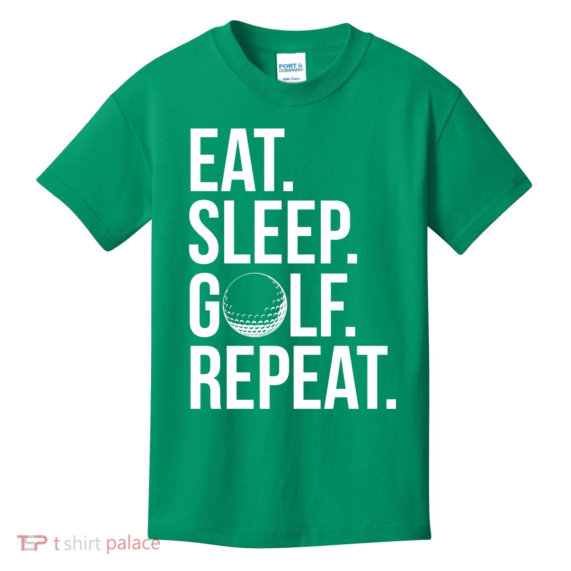 Eat Sleep Golf Repeat Kids T-Shirt
