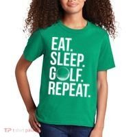 Eat Sleep Golf Repeat Kids T-Shirt thumb 2
