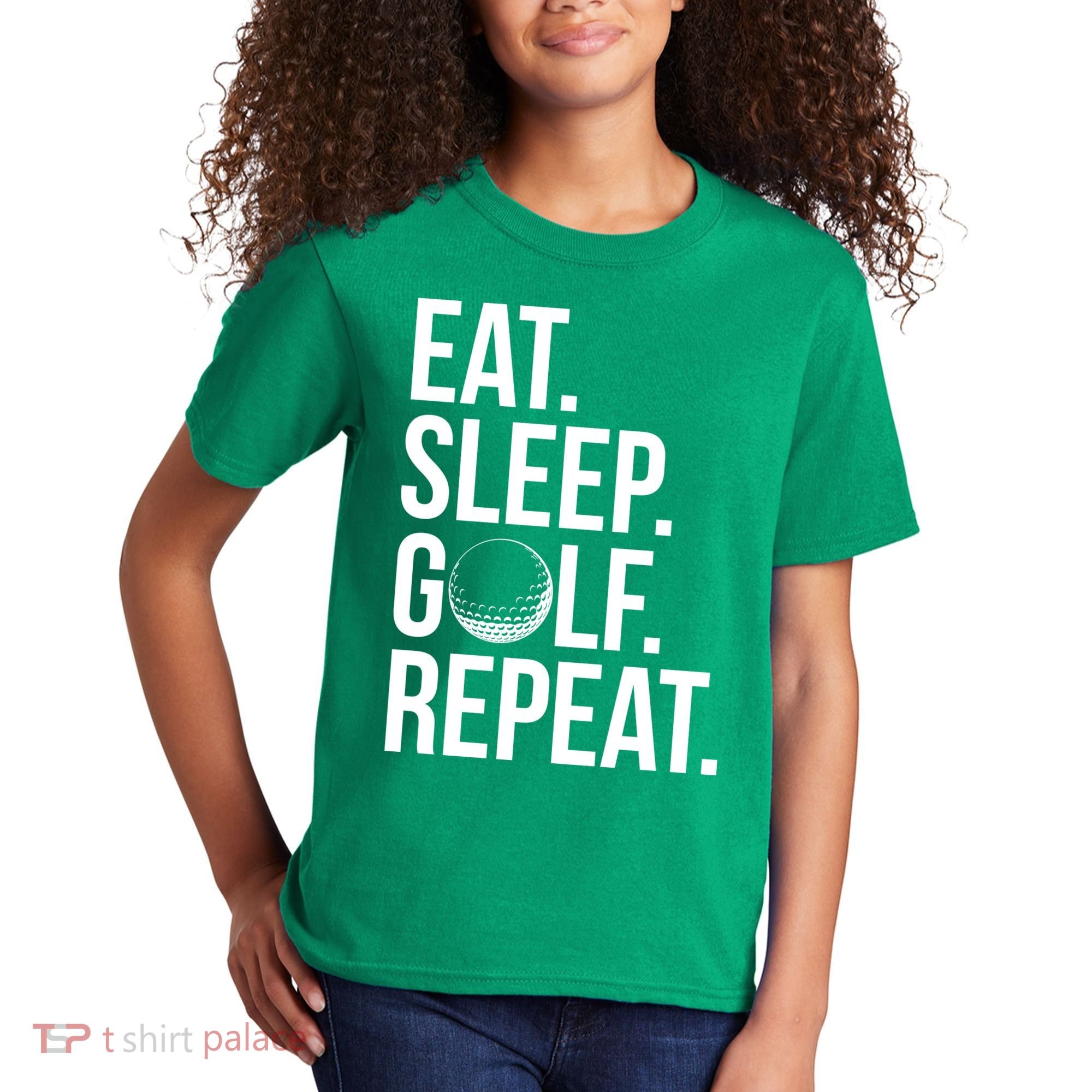 Eat Sleep Golf Repeat Kids T-Shirt