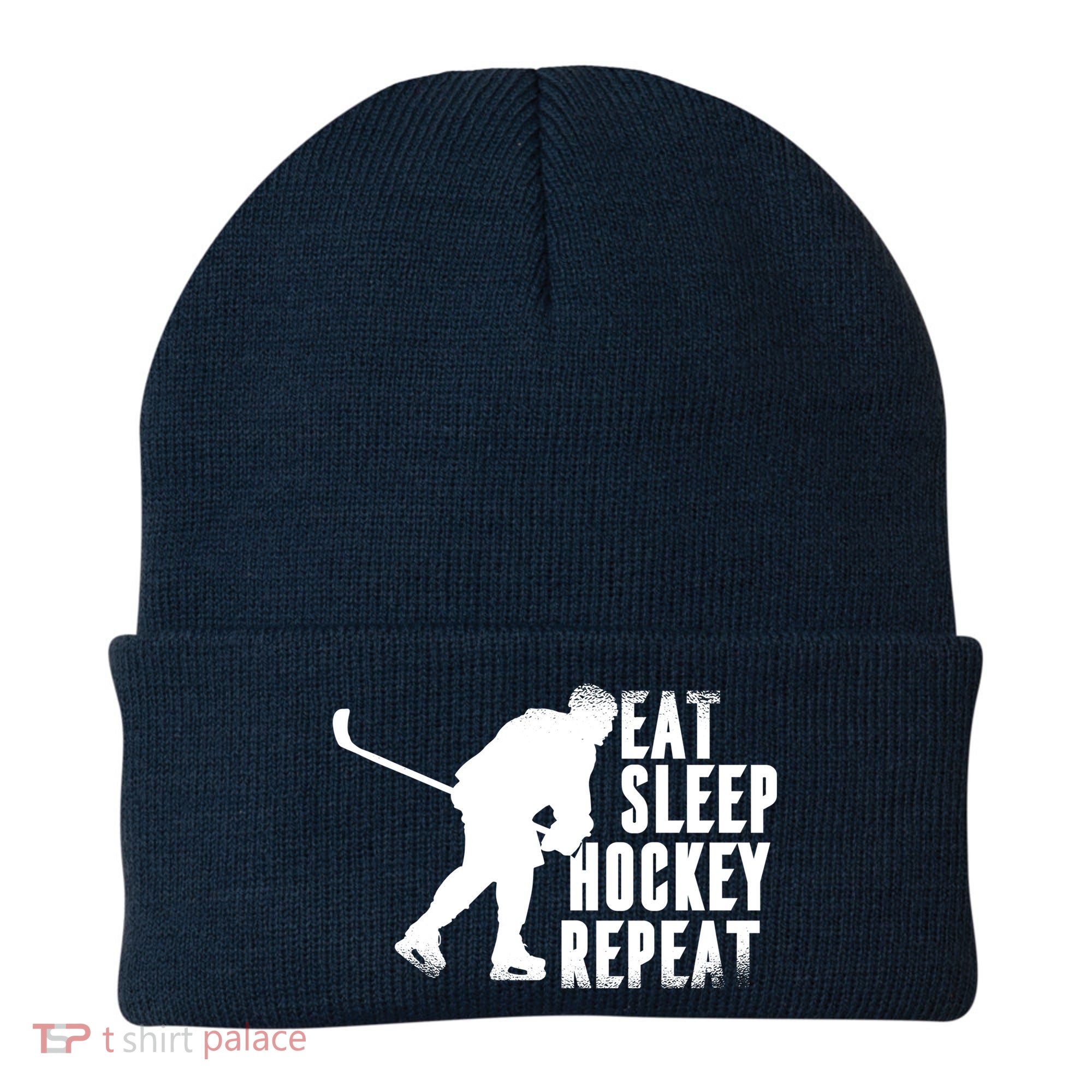 Eat Sleep Hockey Repeat Beanie
