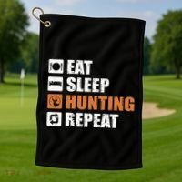 Eat Sleep Hunt Repeat Golf Towel thumb 1