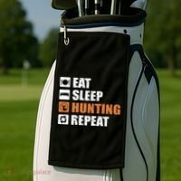 Eat Sleep Hunt Repeat Golf Towel thumb 2
