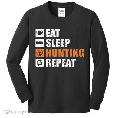 Eat Sleep Hunt Repeat Kids Long Sleeve Shirt