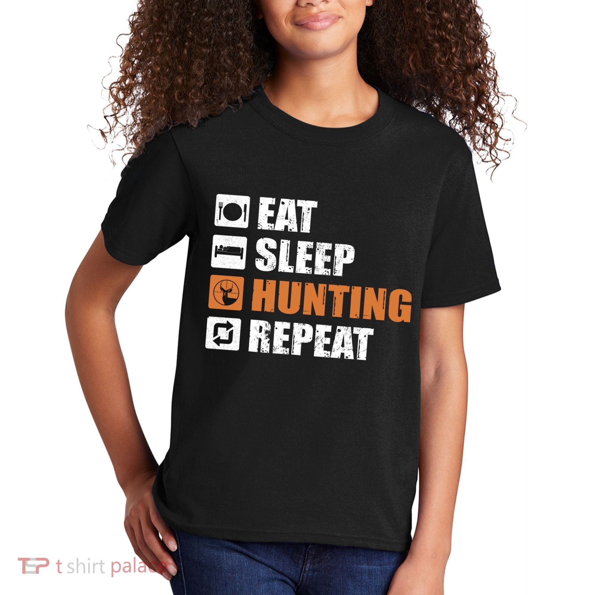 Eat Sleep Hunt Repeat Kids T-Shirt