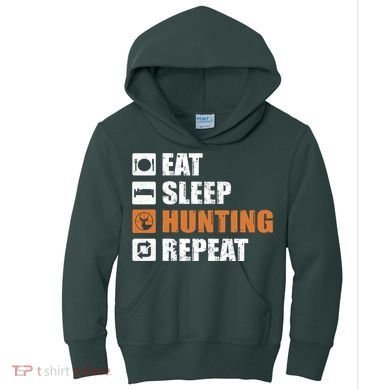 Eat Sleep Hunt Repeat Kids Hoodie