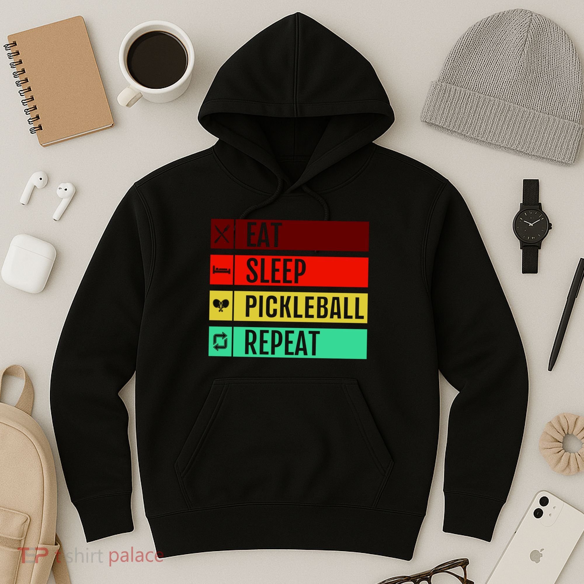 Eat Sleep Pickleball Repeat Hoodie