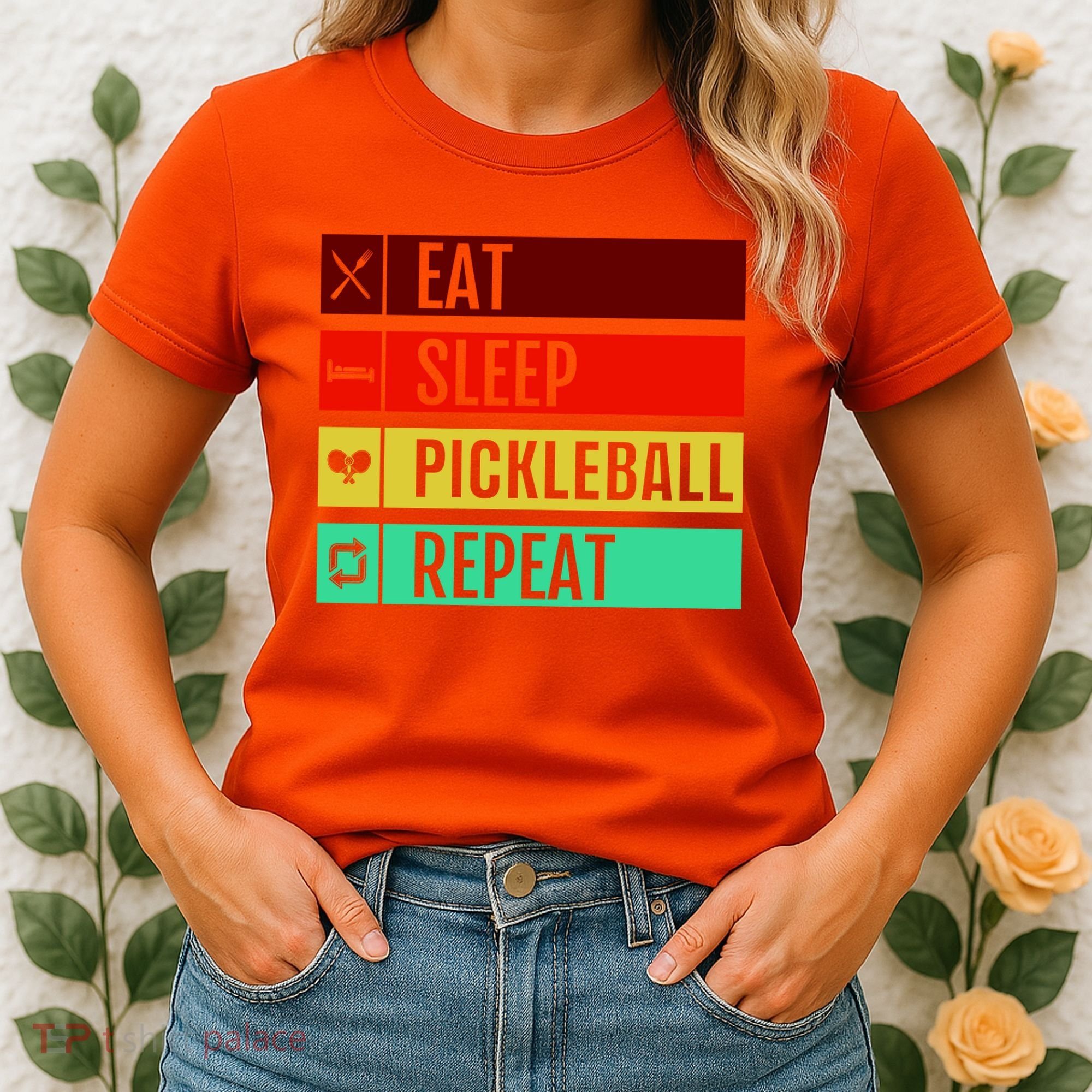 Eat Sleep Pickleball Repeat Women's T-Shirt