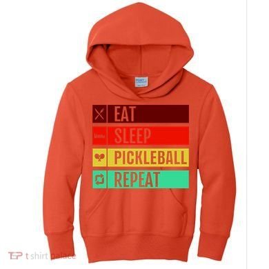 Eat Sleep Pickleball Repeat Kids Hoodie