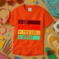 Eat Sleep Pickleball Repeat Kids T-Shirt thumb 3