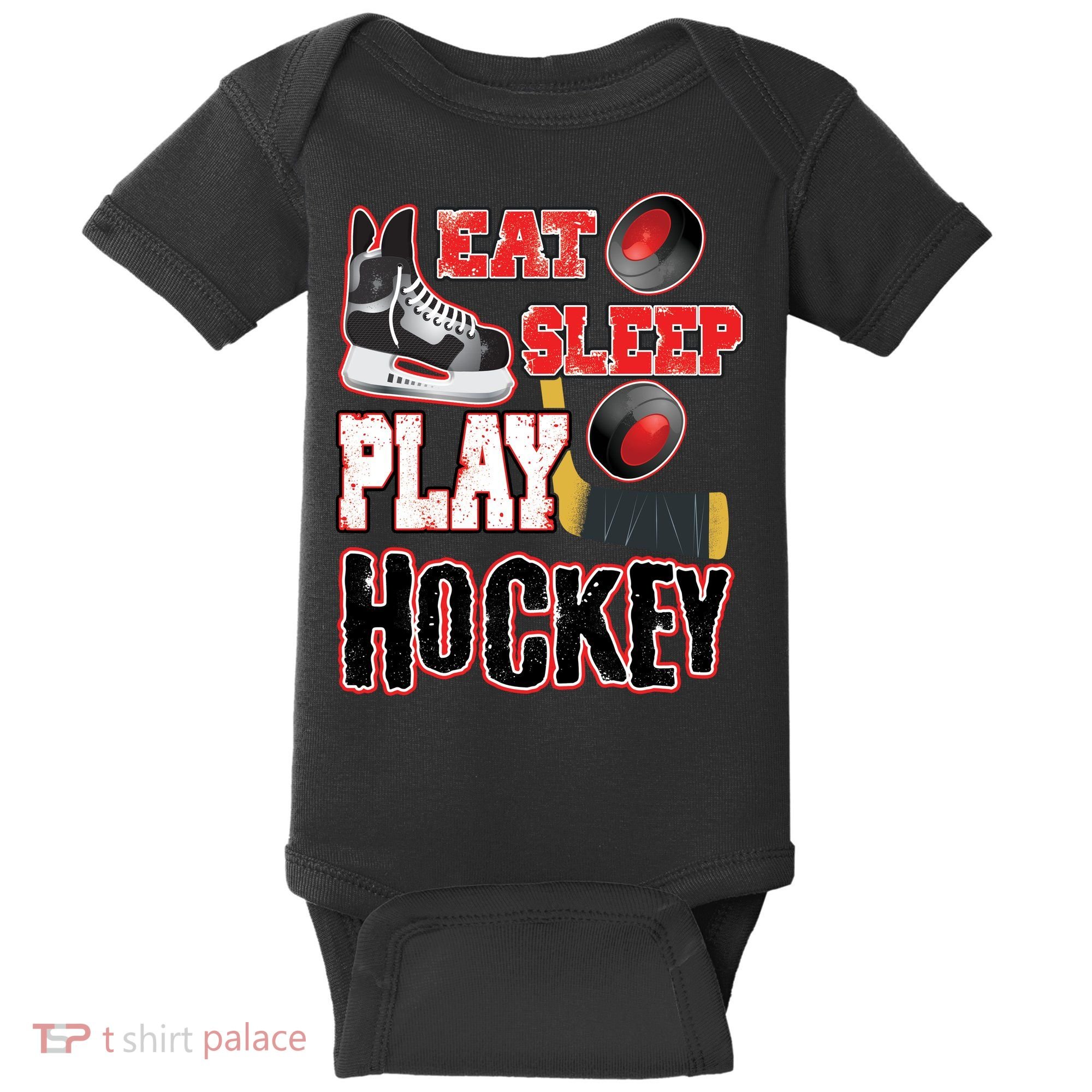 Eat Sleep Play Hockey Baby Bodysuit