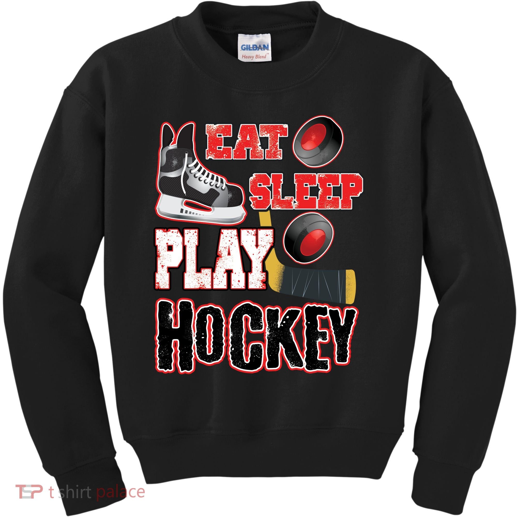 Eat Sleep Play Hockey Kids Sweatshirt