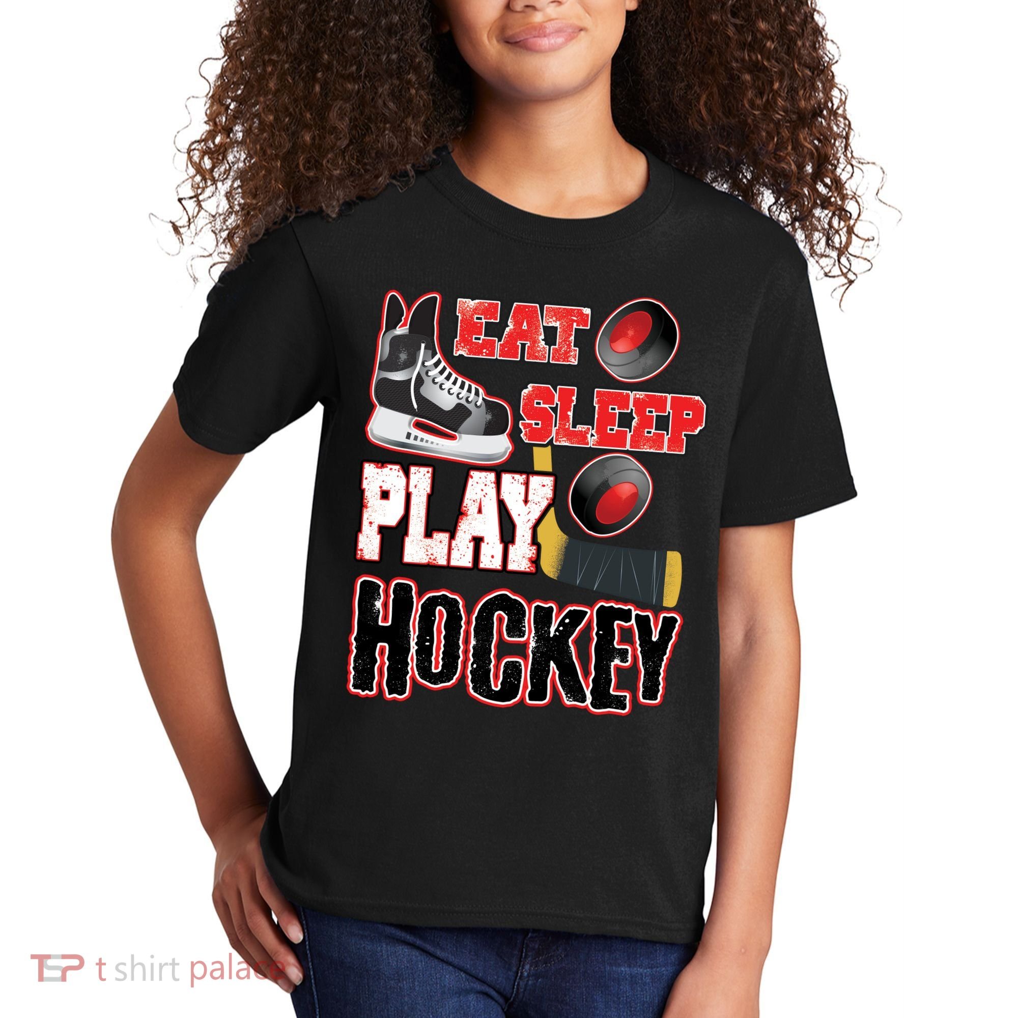 Eat Sleep Play Hockey Kids T-Shirt