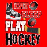 Eat Sleep Play Hockey Santa Hat thumb 1