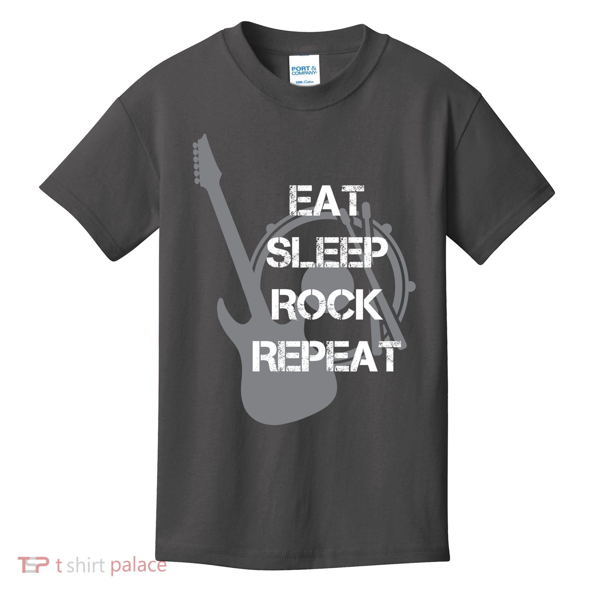 Eat Sleep Rock Repeat Kids T-Shirt
