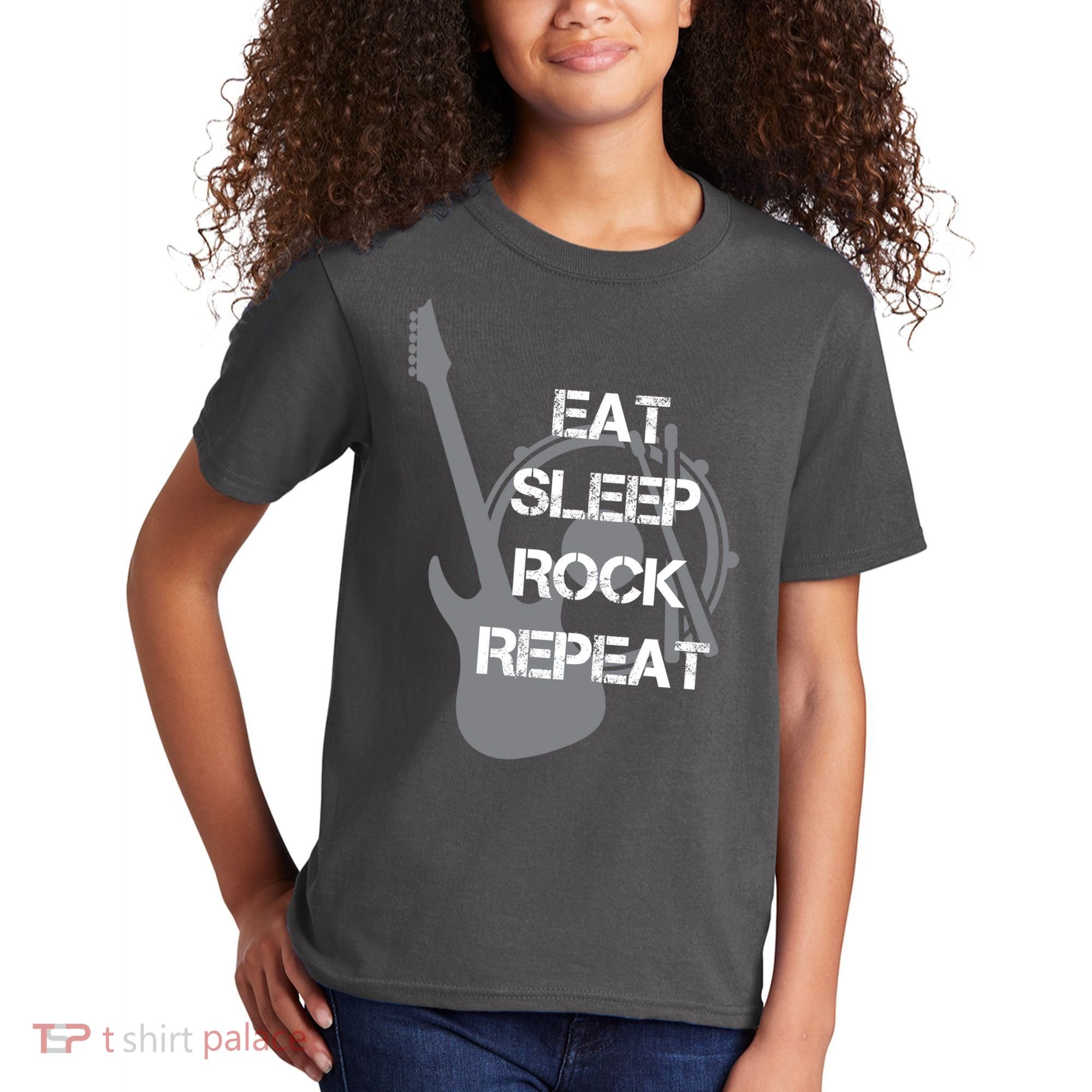 Eat Sleep Rock Repeat Kids T-Shirt