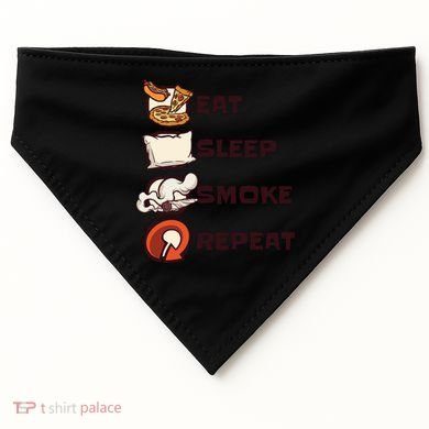 Eat Sleep Smoke Repeat USA-Made Doggie Bandana