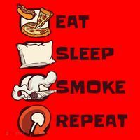 Eat Sleep Smoke Repeat Santa Hat thumb 1
