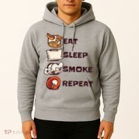 Eat Sleep Smoke Repeat Hoodie thumb 2