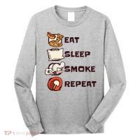 Eat Sleep Smoke Repeat Long Sleeve Shirt thumb 0