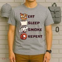 Eat Sleep Smoke Repeat T-Shirt thumb 6