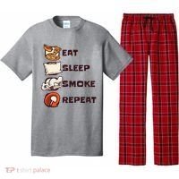 Eat Sleep Smoke Repeat Pajama Set thumb 0