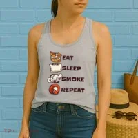 Eat Sleep Smoke Repeat Women's Tank Top thumb 2